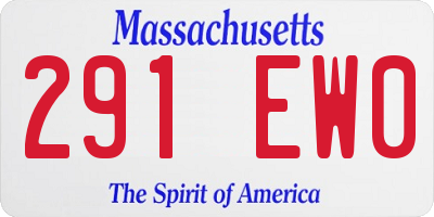 MA license plate 291EW0