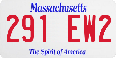 MA license plate 291EW2