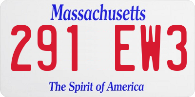 MA license plate 291EW3