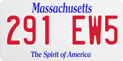 MA license plate 291EW5