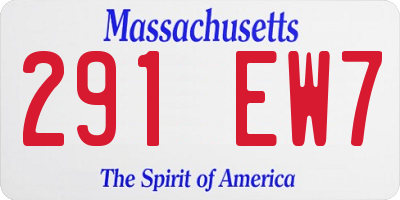 MA license plate 291EW7