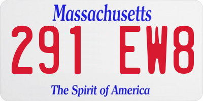 MA license plate 291EW8