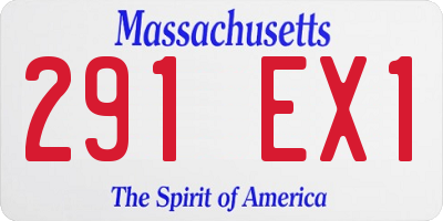 MA license plate 291EX1