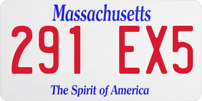 MA license plate 291EX5