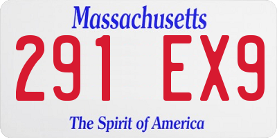 MA license plate 291EX9