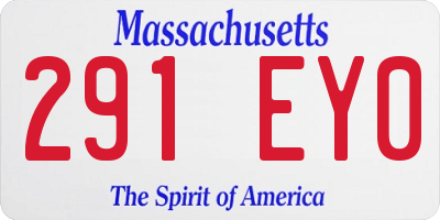 MA license plate 291EY0