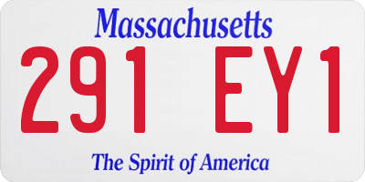MA license plate 291EY1