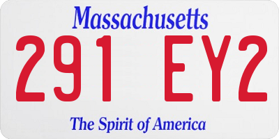 MA license plate 291EY2