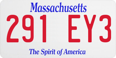 MA license plate 291EY3