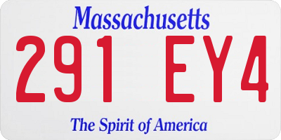 MA license plate 291EY4