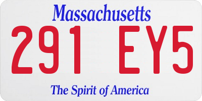 MA license plate 291EY5