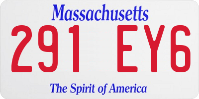 MA license plate 291EY6