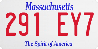 MA license plate 291EY7