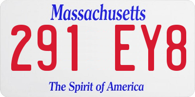 MA license plate 291EY8