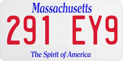 MA license plate 291EY9