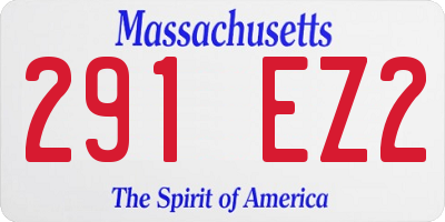 MA license plate 291EZ2