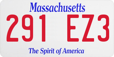 MA license plate 291EZ3