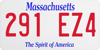 MA license plate 291EZ4