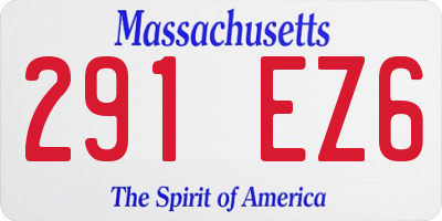 MA license plate 291EZ6