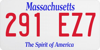 MA license plate 291EZ7