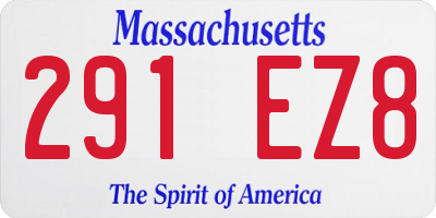 MA license plate 291EZ8