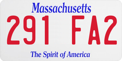MA license plate 291FA2