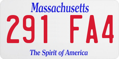 MA license plate 291FA4