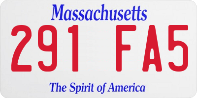 MA license plate 291FA5