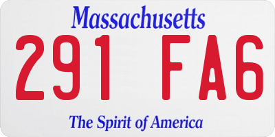 MA license plate 291FA6