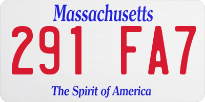MA license plate 291FA7