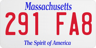 MA license plate 291FA8