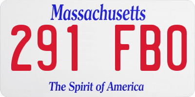 MA license plate 291FB0