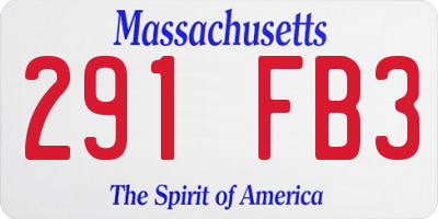 MA license plate 291FB3