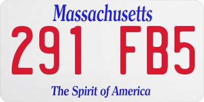 MA license plate 291FB5