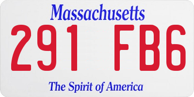 MA license plate 291FB6