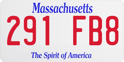 MA license plate 291FB8