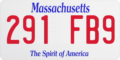 MA license plate 291FB9