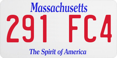 MA license plate 291FC4