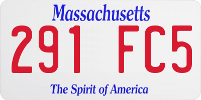 MA license plate 291FC5