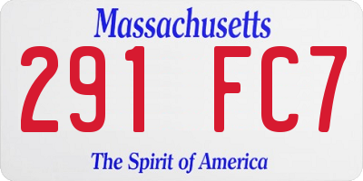 MA license plate 291FC7