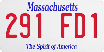 MA license plate 291FD1