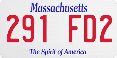 MA license plate 291FD2