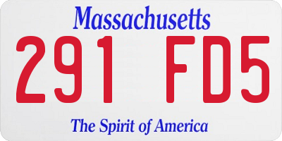MA license plate 291FD5