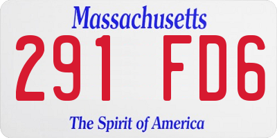 MA license plate 291FD6