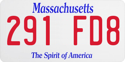 MA license plate 291FD8