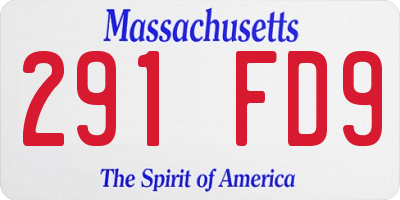 MA license plate 291FD9
