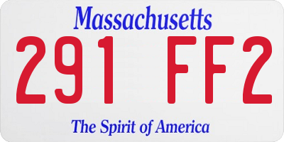 MA license plate 291FF2