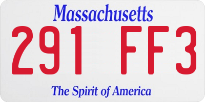 MA license plate 291FF3