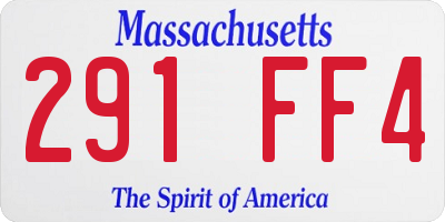 MA license plate 291FF4