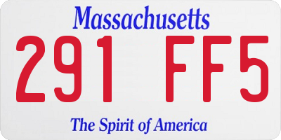 MA license plate 291FF5